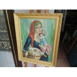 Средна картина масло на платно Испания, чудна рамка - 3646 - KA30